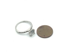 Designer AIA 925 Sterling Silver CZ Solitaire with Accents Ring (Sz. 7.25)