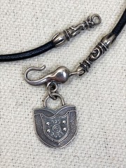 Primal Silver Co. Bali Sterling 925 Black Leather Cord Choker Necklace 2008