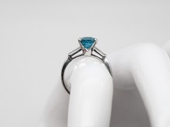 Vintage 1940s $7000 2.30ct Ceylon Natural BLUE Sapphire Diamond Platinum Ring