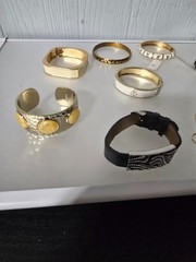 Mixed metal materials lot of 13 bracelets some Signed