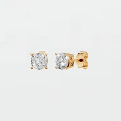 1.30 CTW Cushion Lab Grown Diamond Prong Basket Setting Solitaire Stud Earrings