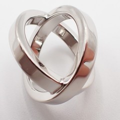 HERMES Baycrew’s Bijouterie Fantaisie Scarf Ring Silver Accessory 63RF743