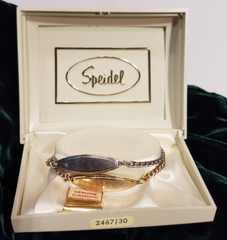 Lot Of 2 Identity Bracelet Speidel Diamond Accent Engraved ID Chain