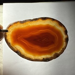 Pendant Agate Red Orange Huge 75mm Long 51mm Wide Vintage