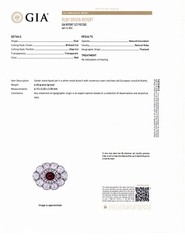 Platinum pin GIA natural No Heat oval ruby 1.03ct & 2.30ct Old European diamonds