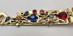 Vintage Rhinestone Jeweled Decorative Can Opener Gold Tone ~5in