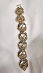 Vtg ART Link Bracelet Silver Gold Tone 1980s Geometric Jewelry Very Good