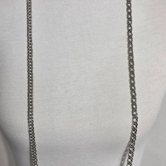Monet Long Silver-Tone Curb Chain Necklace Textured Rope-Like Appearance