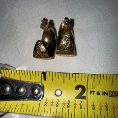 Gold tone Embossed texture Hoop Pierced Earrings