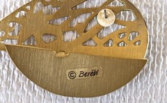 Vintage Edgar Berebi Earrings Statement Modern Art Gold-toned Pierced Open Large