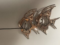 Coro Duette 1940s Vermeil Sterling Jelly Belly Angel Fish Brooch