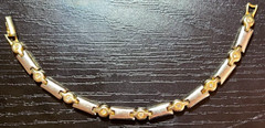 VINTAGE STUNNING GOLD SILVER TONE CLEAR CRYSTAL BRACELET