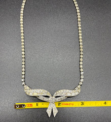 Vintage Marcel Boucher Clear Baguette Ribbon Choker Necklace