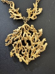 Vintage Napier Sea Fern Coral Necklace Bertolli Book Piece 1/20 12K GF