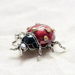 Enamel Rhinestone Ladybug Brooch Pin Vintage Style Insect Jewelry Gift NEW US
