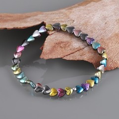 Natural Multi Hematite Stone Bracelet Stretchable Bracelet Heart Shape Stone