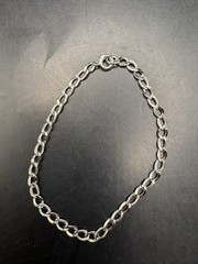 Vintage 7.25 Sterling Silver Textured Curb Link Chain Bracelet Estate 925