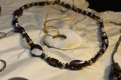 Stone leather shell vintage jewelry lot some designers too one leather sterling