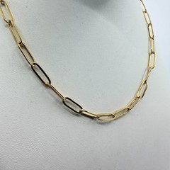 VTG Modern Minimalist Gold Tone Metal Paperclip Link Chain Necklace Adjustable