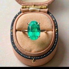 Art Deco Vintage 3.60 Ct Natural Emerald Engagement Ring 14K Yellow Gold Over