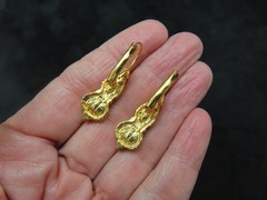 Vintage 1990’s Gold Tone Golden Topaz & White Rhinestone Dangle Pierced Earrings