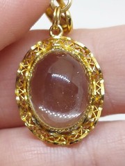 Vintage Art Deco Style Clear Quartz Cabochon Earrings GF 1/20 12K JJJ Signed