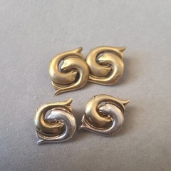 Signed MMA entwined dolphin clip earrings Metropolitan Museum Art lot of 2 pairs