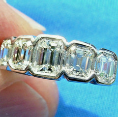 Original EARTH MINED DIAMOND Deco Wedding Band 2 CARAT PLATINUM Engagement Ring