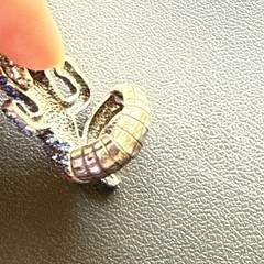 Vintage Blue/Orange FL Crocodile Alligator Rhinestone Adjustable Statement Ring