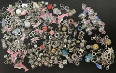Vintage Lot 181 Charms Bead Spacer Clip Dangle Mix Rhinestone Enamel Collection