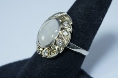 Antique 14K Yellow Gold WHITE STAR SAPPHIRE Ring w/ Yellow & Gold Diamonds $8000