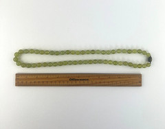 Vintage Prehnite Necklace Green Gemstone Jewelry Natures Art Hand Knotted ~26”