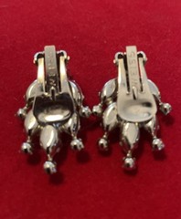 Vintage Weiss Clear Rhinestone Clip On Earrings