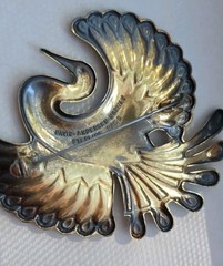 NORWAY DAVID ANDERSEN BIRD OF PARADISE BROOCH PIN STERLING BLUE ENAMEL