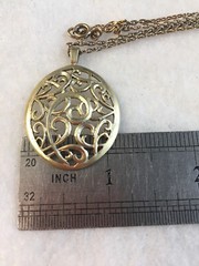Pendant tracery with chain silver 875 Russian Soviet Gold vintage Russian USSR