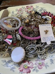 Vintage To Now Tangled Mixed Jewelry Lot Over 1 Pound Brooches Necklaces More