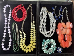 Vintage 60s-90s Lucite Glass Beads Plastic Modern Retro Necklaces Jewelry Lot 10