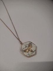 Vintage Gold Tone Chain Womens Necklace Pendant Butterfly Jewelry Costume