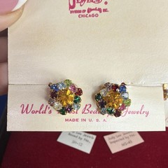 Judy Lee Vintage Gold-Plated Multicolor Rhinestone Jewelry Set Bracelet Ring Ne…
