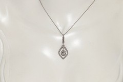 Antique Circa 1920s Art Deco 18k Gold Natural Diamond Pendant Necklace