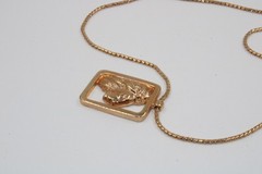 Vintage Anne Klein Lion Right Facing Profile Necklace 17.75″ Long