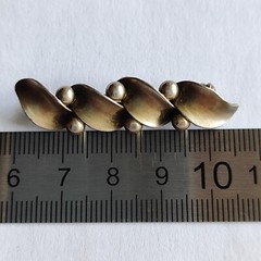 TEKA Brooch Silver 835 Art Deco Brooch Bar Theodor Klotz Germany, 1970s, vintage