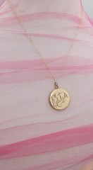 BOW Vintage LOCKET Gold Filled Y GF Necklace Antique Pendant Thick Hand Engraved