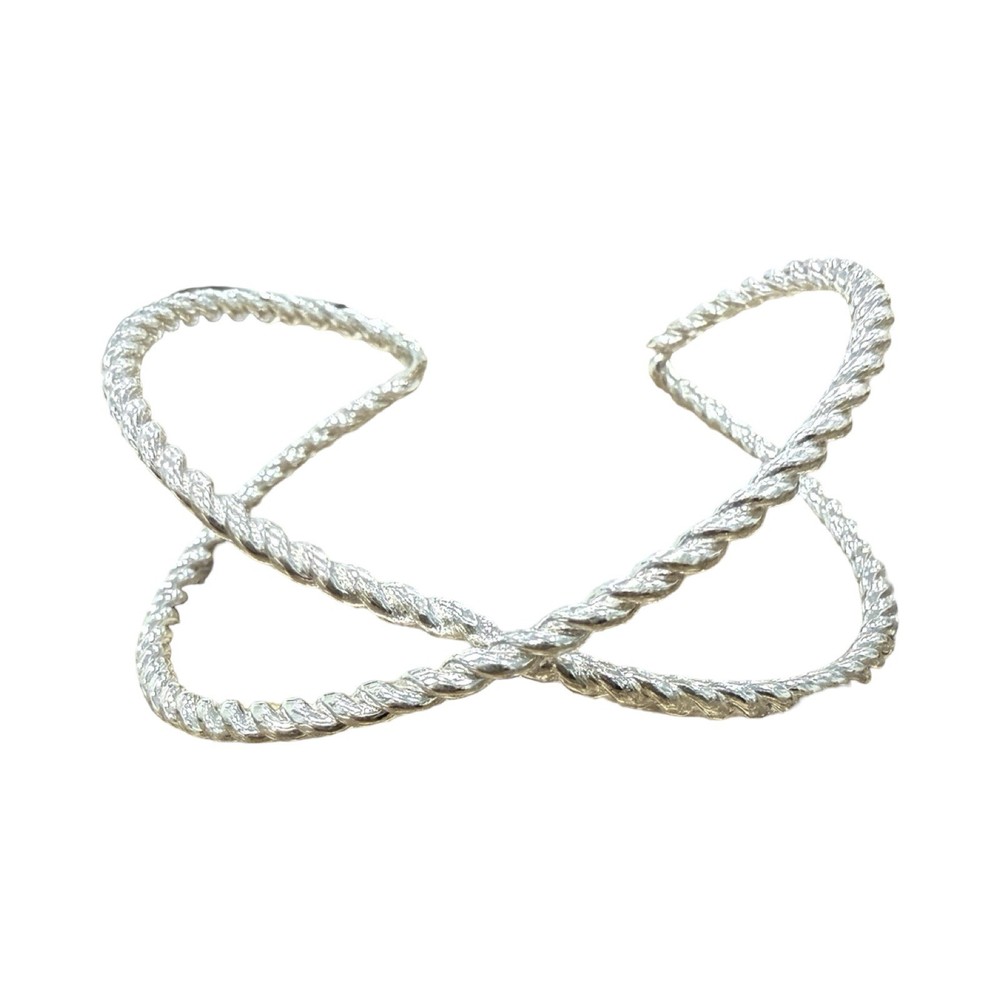 NWT Clair’s Silver Tone ROPE Style FASHION CUFF BRACELET One Size Fits All