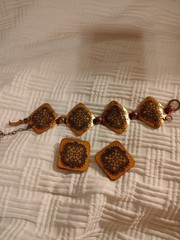 Copper Bracelet And Earrings Set Vintage 90 grams