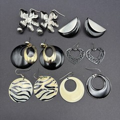 Vintage to Now Dangle Drop Earrings Lot of 6 Post Back Pierced Ear Silver Tone