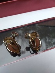 Vtg. Art Deco Screw Back Button Druzy Quartz Earrings GF 1/20 12K JJJ signed