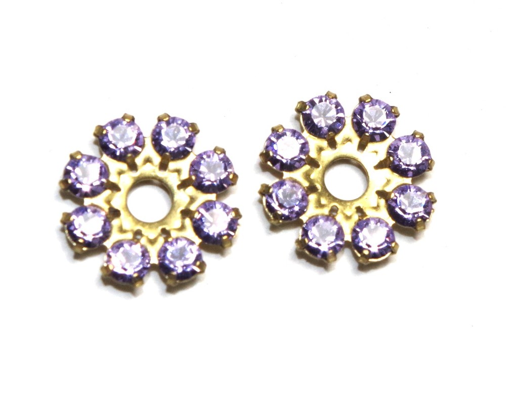 Vintage 10MM Amethyst CZ Seed Flower Jackets for Earrings Use with Any Studs