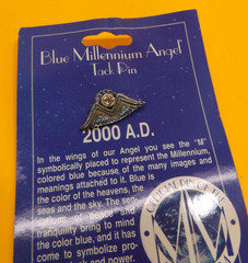 NOS 2000 A.D. Blue Millenium Angel Tack Pin
