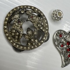 H7 Lot Crystals Red Birds Heart Love Boho Hippie Glam Retro Pendants